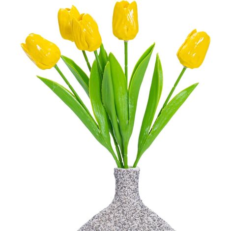 3D Ceramic Bouquet Set, 5-Stem Set of Handcrafted Decorative Tulips (1/5)