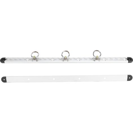 Paire de rails en L en aluminium de 23,6 pouces avec 6 anneaux ronds de fixation à goujon unique pour lits de camion, remorques, arrimage de fret. (1/5)