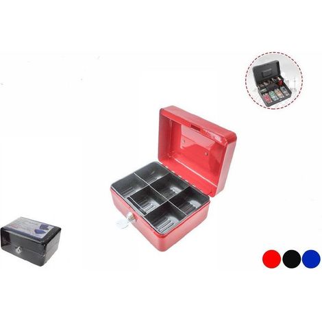 Trade Shop - Cassetta Sicurezza In Metallo Porta Valori Soldi Monete Serratura Chiave 54916 -