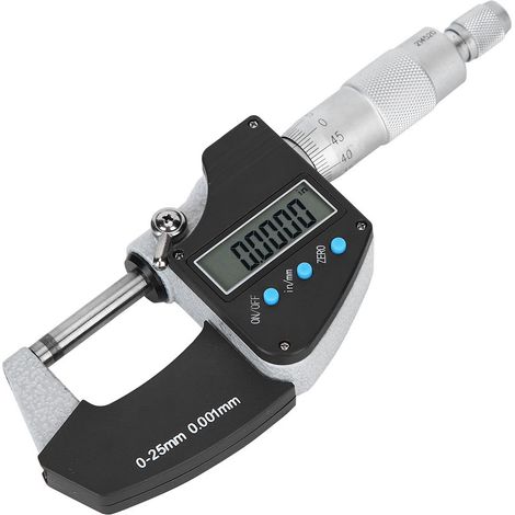 Micromètre numérique à grand écran, unités métriques/impériales, précision 0,001 mm, diamètre extérieur 0,25 mm. (1/5)