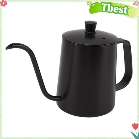 HURRISE Petite bouilloire à café Bouilloire à Café En Acier Inoxydable 350ml Bouilloire à Col De table distributeur Noir 350ML (1/5)