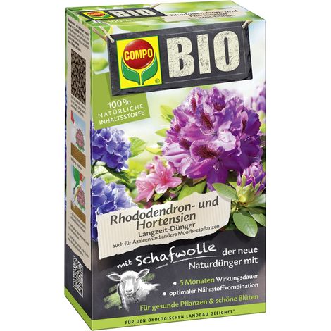 COMPO BIO Rhododendron- und Hortensien Langzeit-Dünger mit Schafwolle 750g