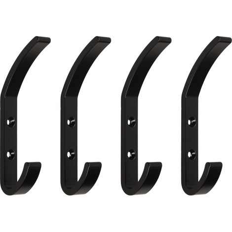 Emuca Satz von 4 Nelson-Wandhaken, Aluminium, Schwarz lackiert (1/5)