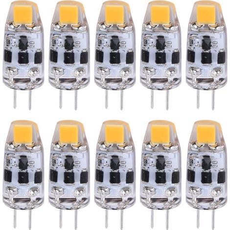 Ampoule LED G4 2W Équivalente 20W Halogène Blanc Chaud 12V-24V AC/DC Lot de 10 Pièces
