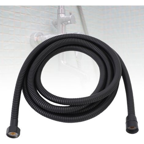 Extensión flexible para manguera de ducha, 3 metros, antienredos, ahorra agua, color negro. (1/5)