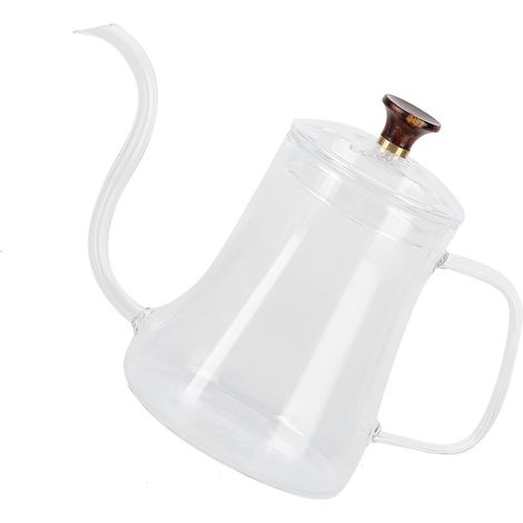 Glaskaffeekanne mit Schwanenhals und dünner Öffnung, handgefertigter Kaffeebereiter, Pour-Over-Kanne (600 ml) (1/5)