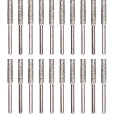 Affûteur de tronçonneuse 20 pièces, ensemble d'outils d'affûtage de fichiers rotatifs à tête de meulage de bavures, argent 4mm (1/5)