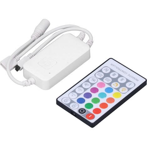 Contrôleur intelligent de bande lumineuse LED RGB Wi-Fi avec télécommande infrarouge 28 touches pour bar, karaoké et autres espaces de détente. (1/5)
