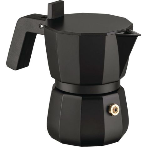 Alessi Moka DC06/1 B Espressokocher 1 Tasse Schwarz aus Aluminium Design David Chipperfield