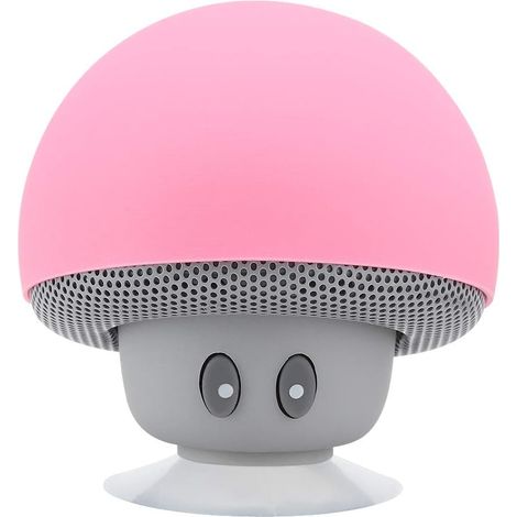 Mini Haut-parleur Bluetooth, Caisson de Basses Portable sans Fil Rose Champignon Rose Bluetooth 3.0 Haut-parleur de Charge USB avec Fonction Ventouse pour Cadeaux Maison/filles (1/5)