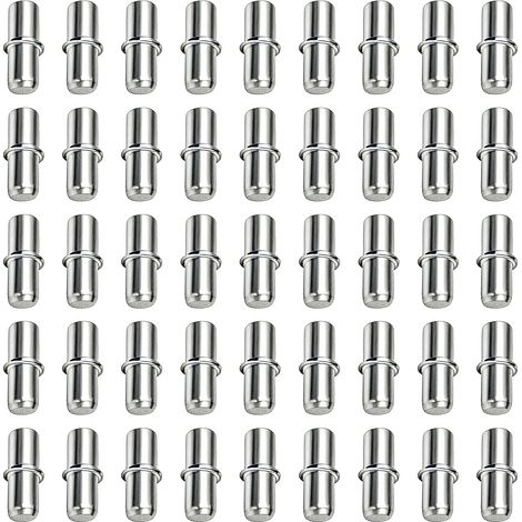 Packung mit 100 Regalwinkeln, 5 x 16 mm, mit Sicherheitsring, für Regale, Schränke und Bücherregale, Regalträger, Bodenwinkel, Möbelhalterungen