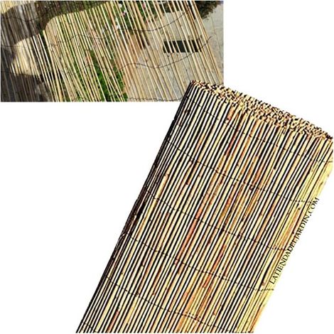 Suinga – Canisse en bambou naturel 2 x 5 mètres – Occultation 75% – Tissé avec fil plastifié de qualité – Brise vue pour terrasses et jardins