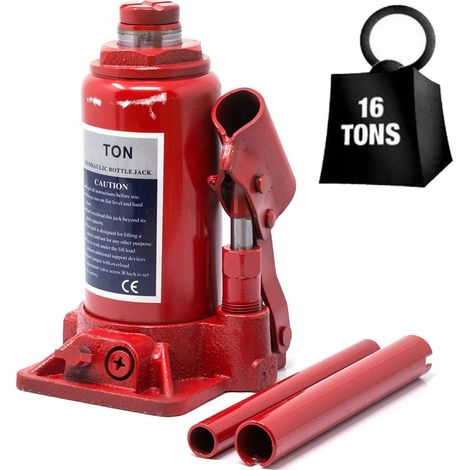 Trade Shop - Cric-sollevatore Crick Idraulico A Bottiglia 16 T Tonnellate Martinetto Manuale - (1/3)