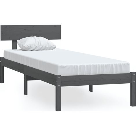Maison Exclusive - Giroletto Grigio in Legno Massello di Pino 90x190 cm Single