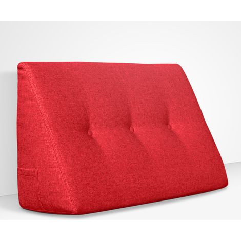 EVERGREENWEB - Cuscino da Lettura ergonomico, Cuscino Schienale a Cuneo per Letto e Divano Cuscino Per gambe Testata letto Misura 60x26 cm Colore Rosso 100% Made in Italy CHILL PILLOW (1/5)