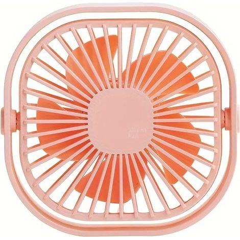 (Rose) Nouveau ventilateur de bureau ultra-silencieux, trois vitesses de ventilation, rotation à 360°, faible niveau sonore (1/5)