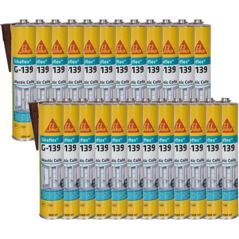 Lot de 24 mastic-colle à prise rapide SIKA Sikaflex G 139 - Marron - 300ml