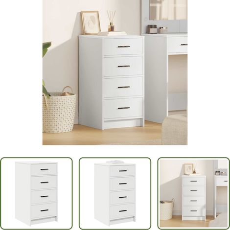 Rangement salle à manger - Buffet avec tiroir Blanc 40 x 41 x 75 cm Bois d'ingénierie (1/5)