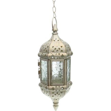 Chaîne De Fer Suspendu Verre Bouge De Chandelier Bougeoir Lampe Lanterne (1/5)