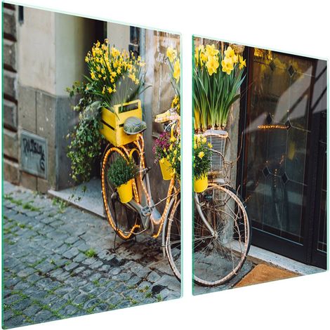 Plaque de protection en verre pour poêle 2x45x52 Vélo (1/5)