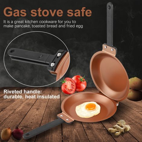 Doppelseitige Antihaft-Wendepfanne zum Braten von Spiegeleiern und Pfannkuchen – ideal für den Haushalt (1/5)