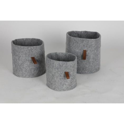 12x 3er Set Filzkorb Körbe Aufbewahrung Größe rund grau Weihnachten Geschenkbox