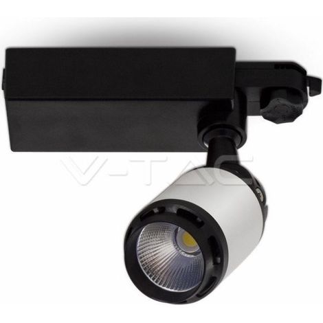10W PROIETTORE A PISTA LED CORPO NERO/BIANCO BIANCO NATURALE 4000K                                       - Luce NATURALE (1/5)