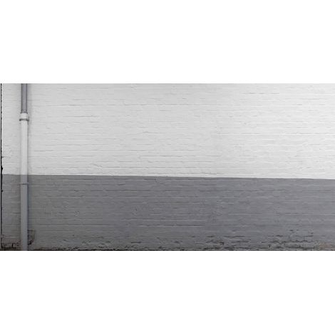 Papier peint panoramique effet mur de brique | Tapisserie panoramique réaliste originale | Papiers peints panoramiques gris et blancs intissés pour chambre - 250 x 500 cm (5 pièces) (1/2)