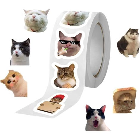 Pack of 500 cat-shaped self-adhesive labels for scrapbooking, Christmas cards, envelopes, invitations, parties (1/5)