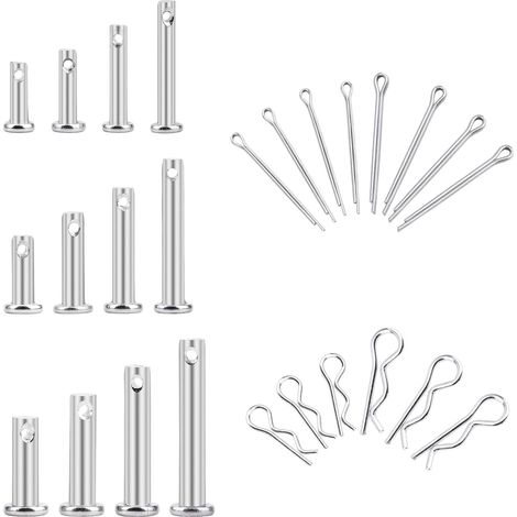 120pcs Stainless Steel Split Pin Hairpin Assortment Set M3/M4/M5 12 Types Clevis Pins with Hole and 2 Sizes Cotter Pins & R Tow Bar Fixing Kit with Box (1/5)