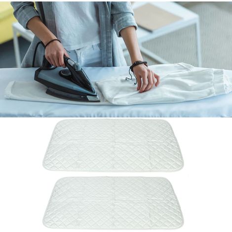 Lot de 2 couvertures à repasser résistantes à la chaleur, tapis de repassage pliable et portable pour voyage, table à repasser, sèche-linge, housse alternative pour le linge de bureau (1/5)
