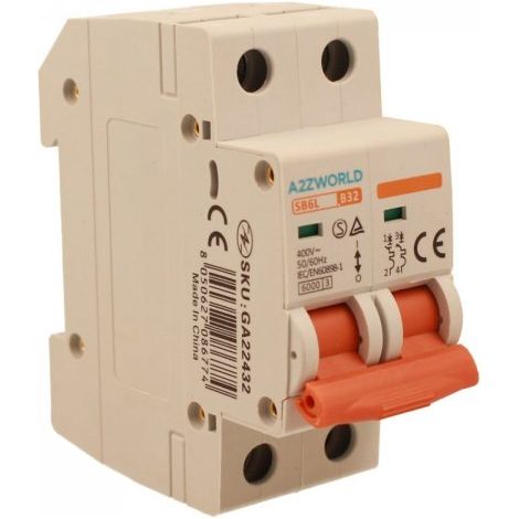 MCB Interruttore Magnetotermico Automatico Curva B 2P 2M 6000A B32A AC 400V IP20 IEC60898-1 SB6L