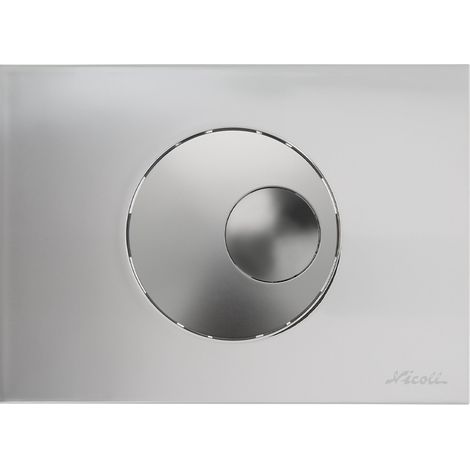 Plaque de déclenchement boutons ronds - double débit - Chromé mat et chromé brillant - Nicoll (1/5)