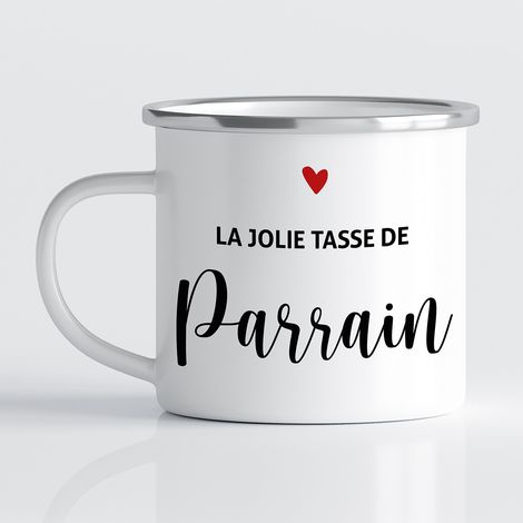 Tasse - Mug Émaillé - La jolie tasse de parrain - MUG BORD ARGENT (300 ml) (1/3)