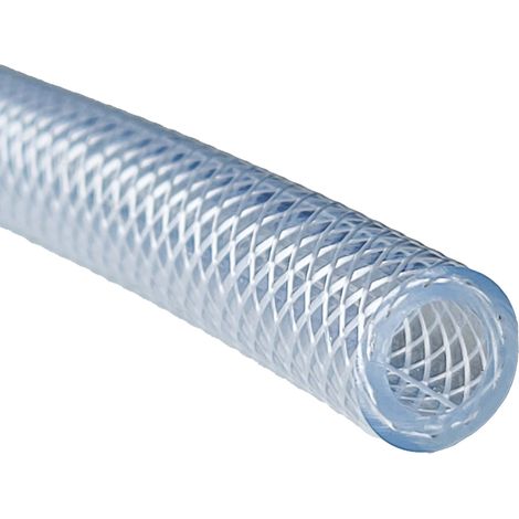 PVC-Schlauch mit Textileinlage, Transparent - 1/2 Zoll: Innen-Ø: 13 mm, Außen-Ø: 20 mm (1/2)