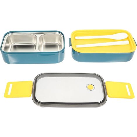 Boîte à lunch double couche en acier inoxydable et plastique PP (1/5)