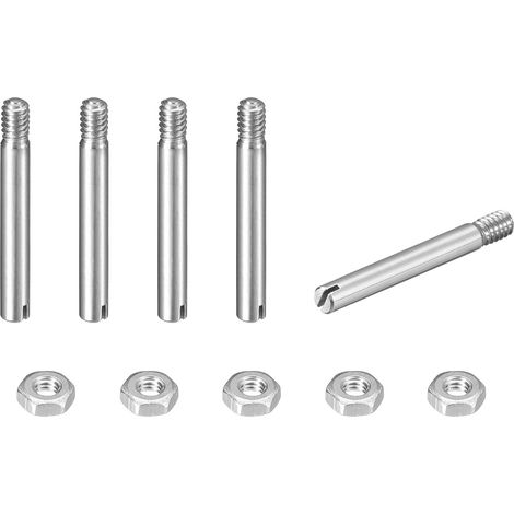 5pcs Goupilles Cylindriques avec Écrou, M2x16mm Goujon Cylindrique Fendu Fileté Externe 304 Acier Inoxydable Industriel Mécanique Chevilles Support d'Étagère Tige Fixation Meubles (1/5)