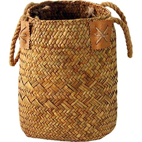 Panier De Rangement En Herbe Naturelle - Pliable - Pour Linge Et Objets Divers - Idéal Cuisine Salon Jardin - 1 Pièce (1/5)