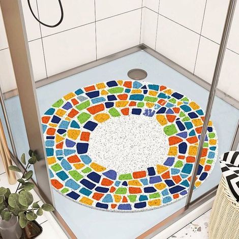 Tapis douche antidérapant 60x60 cm – PVC luffa, massage – Confort doux – Sécurité salle bain (1/4)