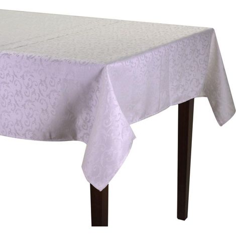 Nappe en polyester jacquard finlandais blanc cm150x180