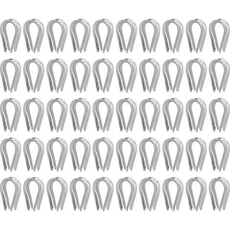 50 imbracature in cavo d'acciaio, altri elementi di fissaggio, utensili per l'installazione di cavi in acciaio inossidabile, imbracature per attrezzature di sollevamento, imbracature per barche a vela (1/5)