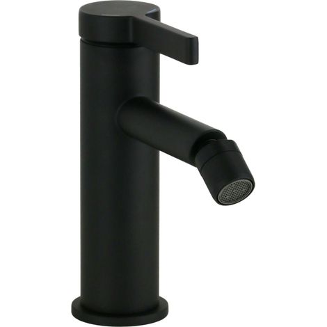 Mitigeur de bidet monocommande noir mat avec aérateur pivotant et bonde clic-clac Pollini Lumea LT700055140 Noir mat (1/5)