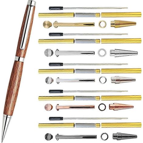 Kit de stylos Slimline pour tournage sur bois, lot de 5 avec plusieurs finitions, stylo à rotation de 7 mm