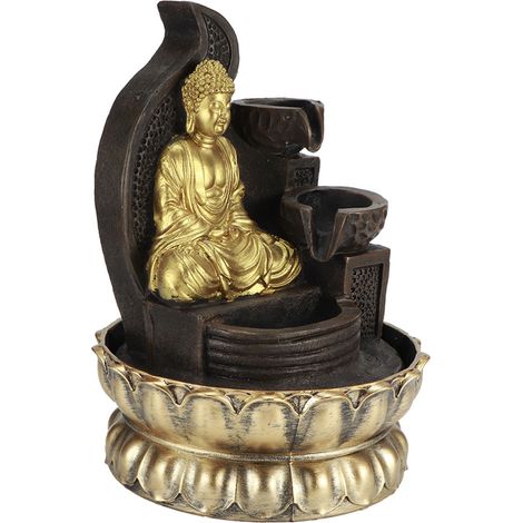 Fontaine d'appoint lumineuse LED avec pompe à eau pour la décoration de votre salon de thé ou maison. Type 16109, prise UE 220 V. (1/5)