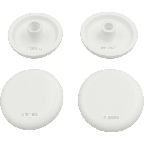 Tampons abattant WC, kit 4 ou 6 pièces, plastique ou caoutchouc, dimensions dans les images, installation facile DIY, fabrication italienne (Blanc, Rond/plastique) (1/5)