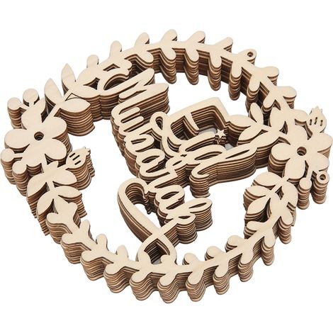 10 ensembles d'ornements en bois pour l'Aïd al-Fitr, détails exquis, ornements décoratifs pour le Ramadan, adaptés à la décoration intérieure et aux travaux manuels. (1/5)