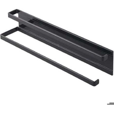 Porte-Serviettes Magnétique - 40 cm - Pour Réfrigérateur Four Lave-Vaisselle - Noir - 1 Pièce