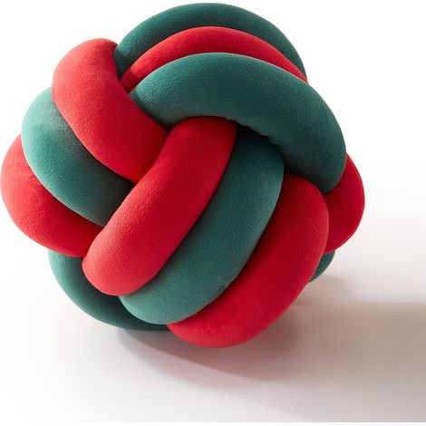 Oreiller Nœud Rond, Boule 22cm, Chaise, Lit Rouge et Vert (1/5)