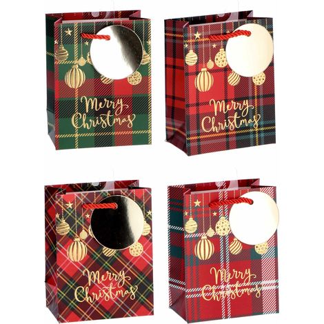 Regalo Italiano Busta Regalo di Natale Carta Ass. 12 x 7 Cm H 15 Cm Multicolor 1 Pz