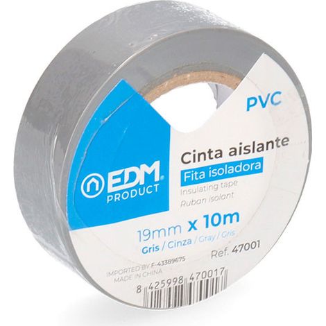 Nastro Isolante 10m x 19mm Grigio EDM Qualità "Supra" (1/4)